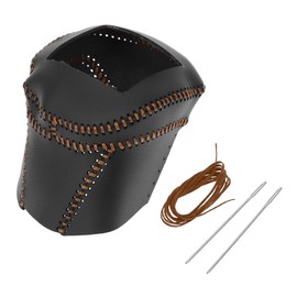 HOPESPANNER Gear Shift Knob Cover for Nissan Rogue 21-24 Anti-Slip Black Brown Stick Shifting Handle Protector Faux Leather 1 Set