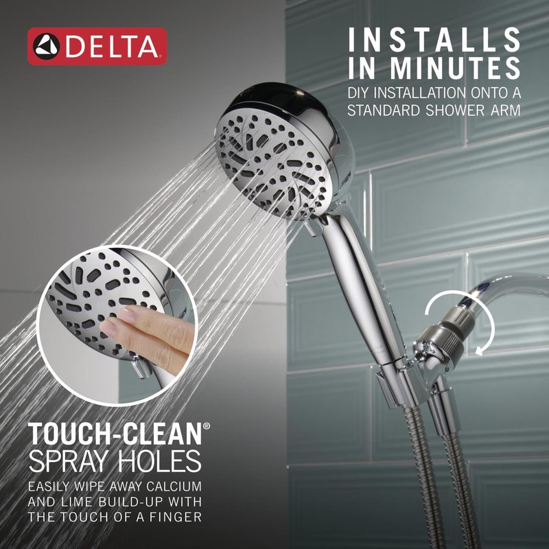 Delta Faucet ProClean Chrome Shower Head with Handheld, Showerhead with
