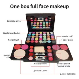 Eyeshadow Palette, 49 Colours Eyeshadow Palette Contouring Kit Combination with Lip Gloss, Blusher Cosmetic Make Up Kit, Highly Pigmented Colours, Eyeshadow Make Up Cosmetics