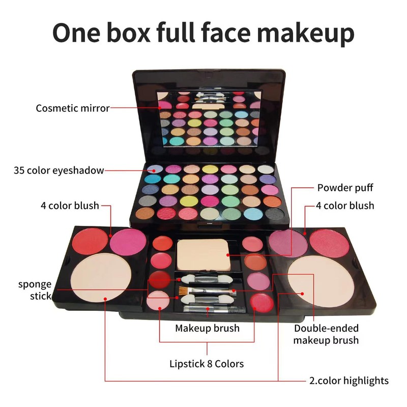 Eyeshadow Palette, 49 Colours Eyeshadow Palette Contouring Kit Combination with