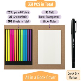 Mr. Pen- Transparent Bible Highlighter Tape and Sticky Note Set, 331 Pcs, Sticky Note Tabs, Sticky Index Tabs, Highlighter Strips, Highlight Strips for Books, Sticky Notes Transparent