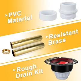 Freestanding Tub Bathtub Drain Kit, PVC Adapter and Brass Tail Pipes Drain Rough-in Kit Replace for Flexible Plastic Tub Drain