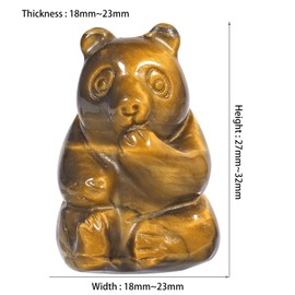 KYEYGWO Hand-Carved Crystal Bear Figurine, 1.18" Tiger's Eye Stone Bears Animal Sculpture Statues Palm Pocket Stones Fengshui Ornament for Home Office Decor