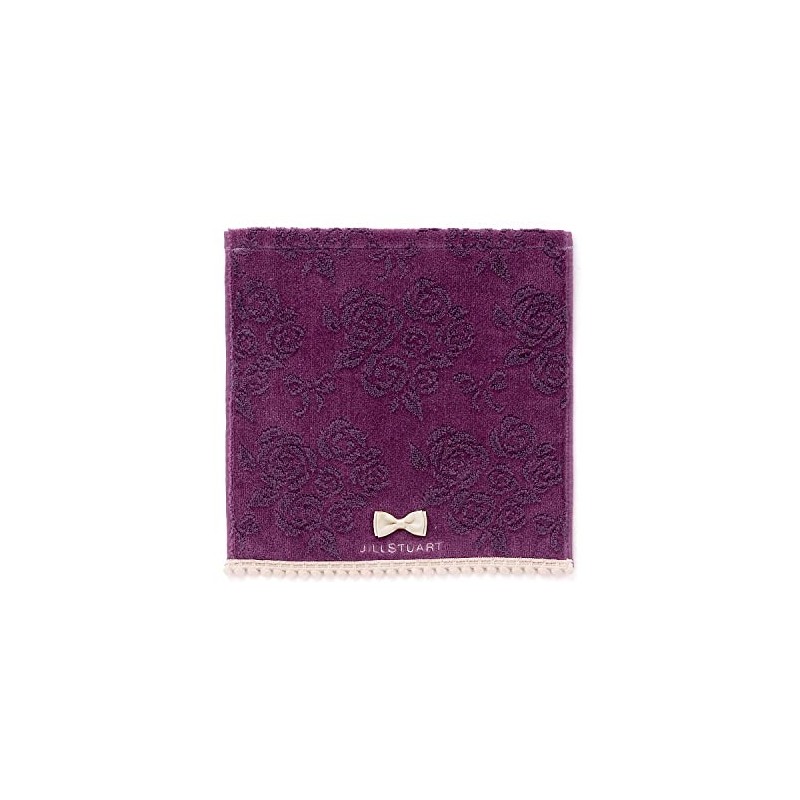 JILLSTUART 58-1520070 Rose Bouquet Towel Handkerchief, Purple, Fluffy, Cute, Ribbon,