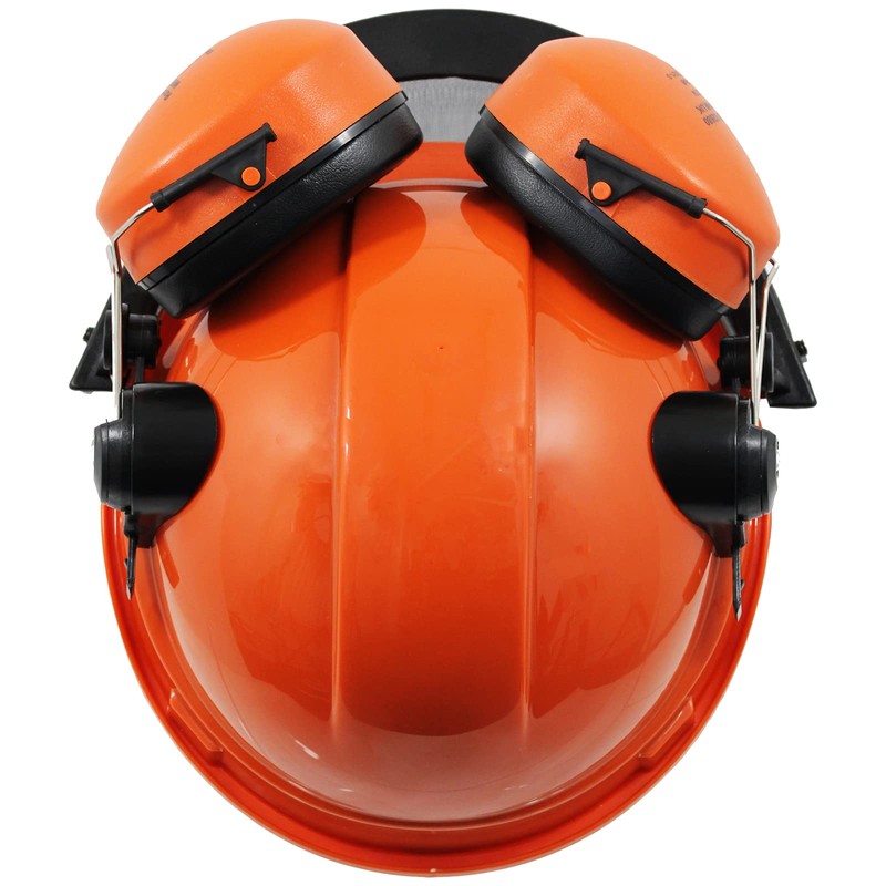 SPARES2GO Chainsaw Safety Helmet with Mesh Visor and Ear Muffs