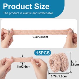 SmallCat 15PCS Fingertip Bandages, Cotton Finger Cots, Elastic Finger Gloves, Thumb Protectors for Wounds, Reusable Finger Dressings for Finger Sprains Gardening Work - Skin Color