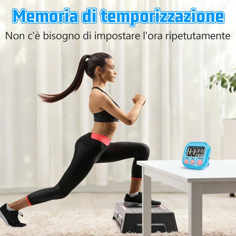 3 Pezzi Timer da Cucina Digitale con 3 Colori, Timer