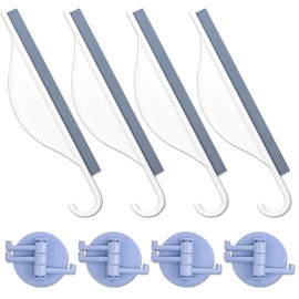 4 Pcs Mini Squeegee with Hanging Hook Shower Mirror Squeegee for Bathroom, Small Squeegee Water Scraper for Cleaning Sink, Counter, Tiles (White)