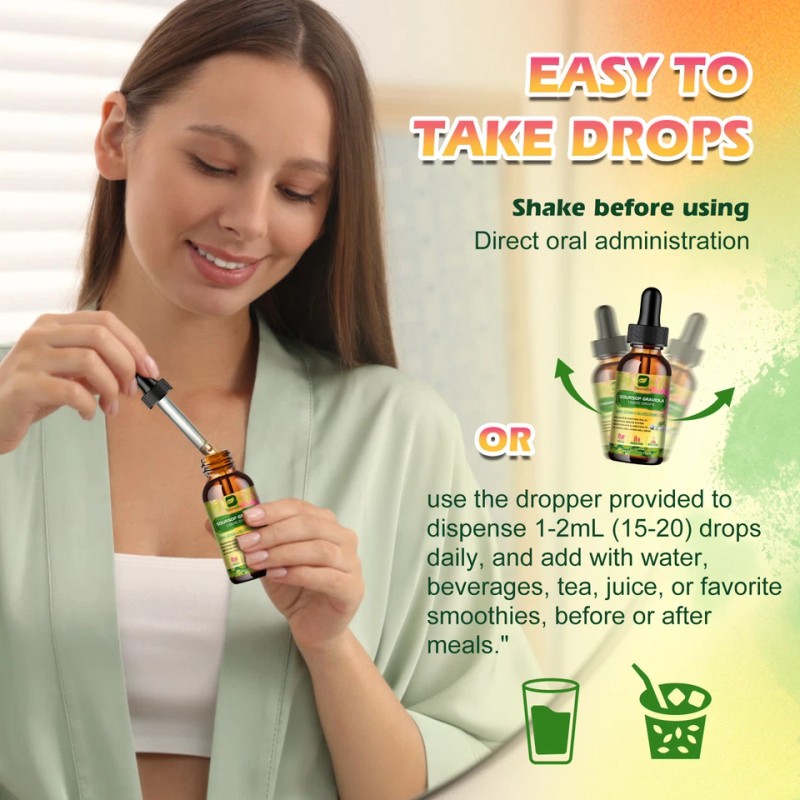 Pure Organic Soursop Extract, Tindedly Soursop Graviola Liquid Drops 60ml