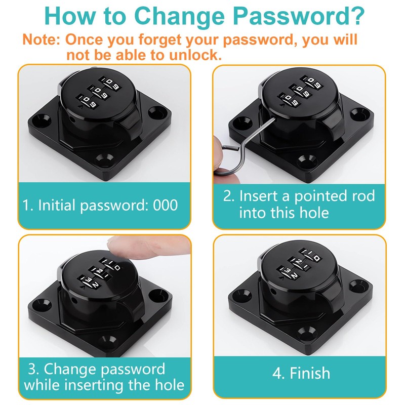 Bifold Door Lock - Folding Door Lock 3-Digit Keyless Combination