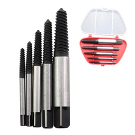 ZQIY 5 Pieces Cannulated Screw Extractor Set Black Broken Plumbing Extractor Alloy Steel Plumbing Screw Extractor for Removing Dented Stripped Ruptured Screw