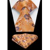 HISDERN Men's Tie Floral Tie and Pocket Square Classic Men's