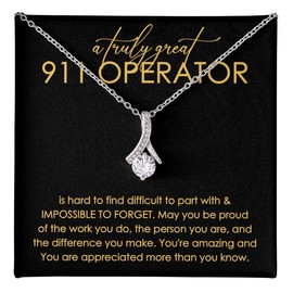 911 Operator Necklace Message Card Box Alluring Standard - Hard To Find Difficult To Part - Appreciation Promotion Retirement Thank You