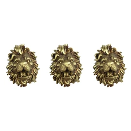 YARNOW Lion Head 3-Piece Pond Fountain Nozzle Set - Gray Stone Resin - Electric Powered