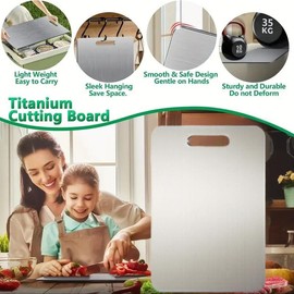 Katuchef Titanium Cutting Board 2026 New Upgrade Titanium Grade 5 Cutting Boards for Kitchen Non Toxic, Non-slip, Hygiene Durable Chopping Board Suitable for Dishwasher Safe (18.11IN*11.81IN)