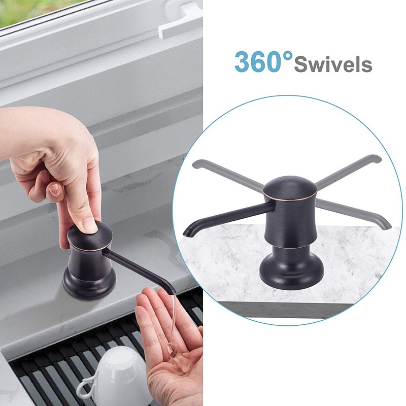 SAMODRA Sink Soap Dispenser for Kitchen Oil Rubbed Bronze Dish