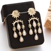 UPOWKA Vintage Pearl Drop Earrings, Gold Plated Chandelier Design with
