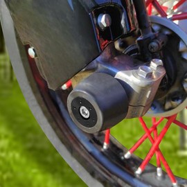 Xitomer - Horquilla delantera y trasera para DRZ400SM / DRZ400S 2000-2023 DRZ400SE - Protector de rueda para eje delantero y trasero, almohadillas para orejas de choque DRZ400SM