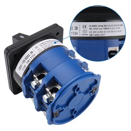 Baomain Rotary Cam Changeover Switch LW28-125/D202.2 660V 125A 2 Phases ON/Off/ON 3 Position CE