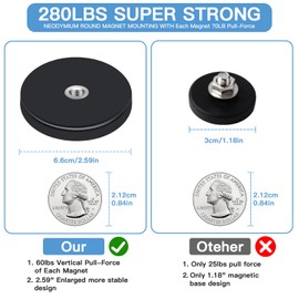 280lbs starlink magnetic roof mount,strong magnet starlink mounting kit for star link internet kit satellite starlink accessories for RV mount iron house roof each magnet with 70lbs pull force (4Pack)