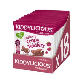 Kiddylicious Crispy Tiddlers, Raspberry, 12g, (Pack of 18)