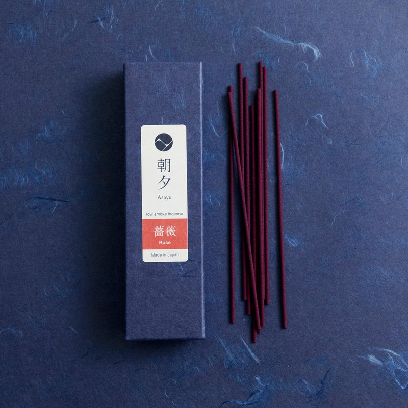 Asayu Japanese Low Smoke Incense Sticks Rose Floral Scent, Made