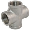 Megairon 1" NPT Female Thread 4 Way Coupling,Cross,Stainless Steel 304