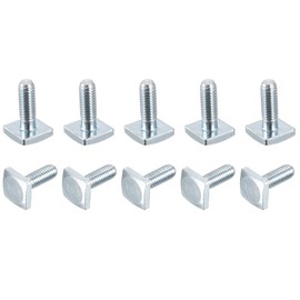 uxcell Square Head Bolt, 10pcs M6x17.5mm Fully Thread Carbon Steel Grade 4.8 Square Machine Screws