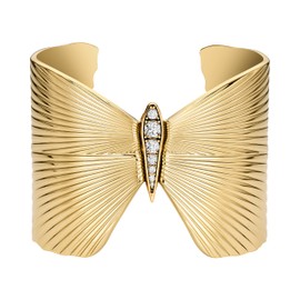 Fossil Women's Butterfly Collection Gold-Tone Stainless Steel Cuff Bracelet