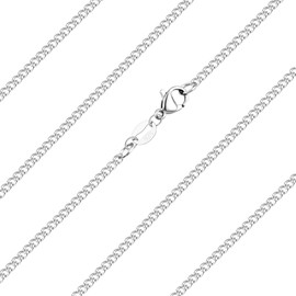 bifriend Delicate S925 Silver 16" 18" 20" 22'' 24" 26'' 28" 30" Inch 2.0mm Thick Italian Chain Choker Necklace Jewellery (18")