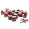 Mecion 15Pcs Wood Knobs Brown Mushroom Shape Pulls Handles for
