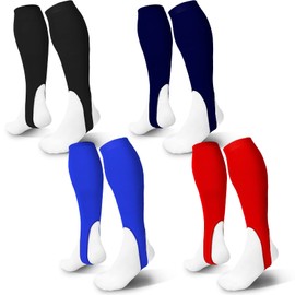 Jeyiour 4 Pairs 7 Inch Baseball Stirrups Softball Stirrups Assorted Colors Baseball Stirrup Socks for Sports Outdoor(Pure Style)