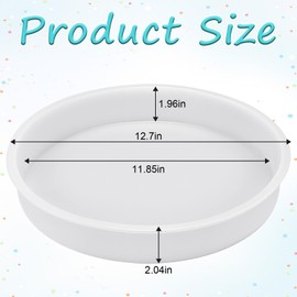 Extra Large Resin Table Mold 12 Inch Round Silicone Tray Board Table Clock Mold for Epoxy Resin Casting DIY Crafts,Cutting Board, Desktop Decoration