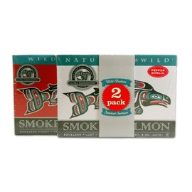 Alaska Smokehouse Smoked Salmon Duo Pepper Garlic, Sockeye, 16 Ounce