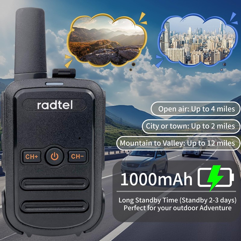 Radtel RT12 Rechargeable Walkie Talkies for Adults Long Range Handheld
