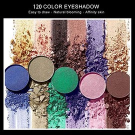 Sombras de Ojos Paleta de Sombras de Ojos de 120 Colores, Sombras para Ojos Mate y Brillante Paleta de Maquillaje para Mujer Kit de Maquillaje Profesional y Impermeable, Maquillaje de Paleta para Maquillaje