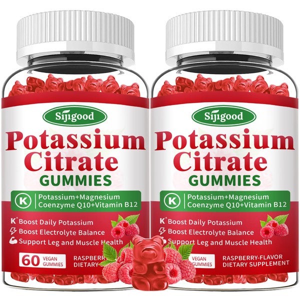 Sijigood 2 Pack Potassium Citrate Gummies C Potassium Supplement for