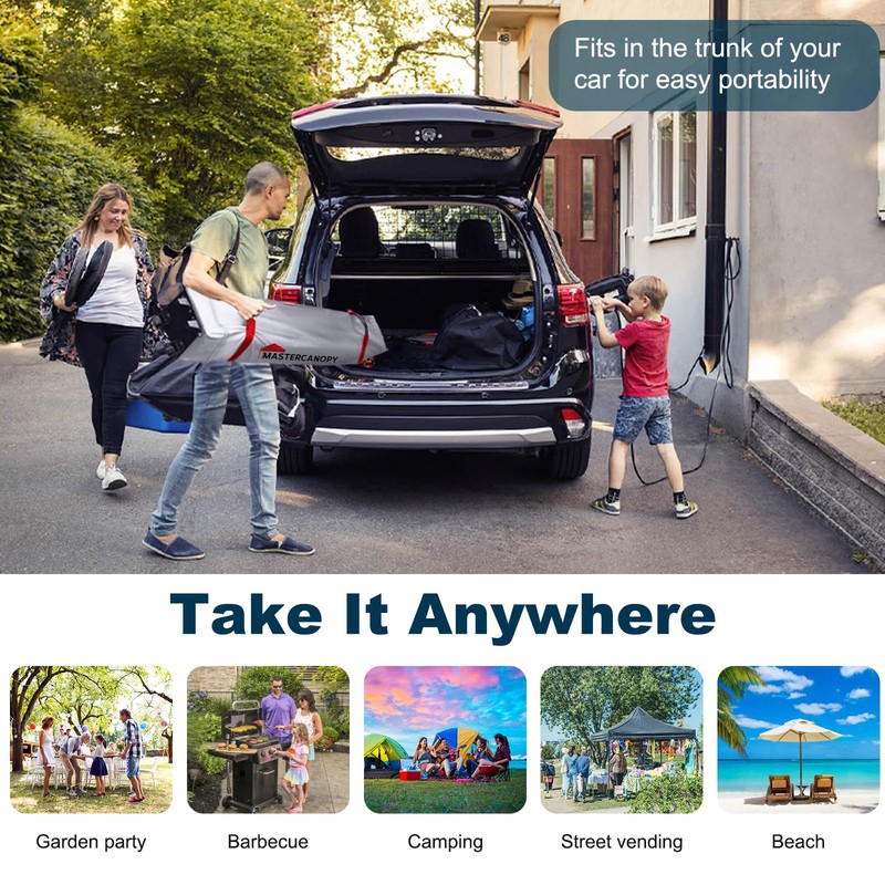 MASTERCANOPY Durable Pop-up Canopy Tent with 1 Sidewall (10'x10',Black)