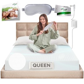 Earth Grounding Sheets Queen Size with 12% Silver Fiber & 4% Silk & 84% Cotton - White - SGS Quality Certified Grounded Well Bed Sheet - Conductive Fitted Sheet for Better Sleep