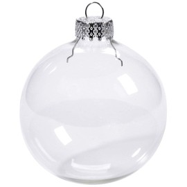 Darice Xmas Heavy Glass Balls 4 PC Box 80MM, 80 mm (Pack of 4), Clear, 4 Count