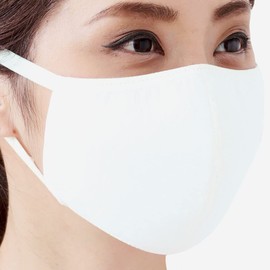 Tuyon T-55A Moisturizing Mask, Set of 2, UV Protection, Simple (Non-Woven Fabric), Made in Japan, Squalane Formulated Fiber, Reusable, Won't Hurt Your Ears Even After Long Time Wear, Clean, Odor Resistant, 3D Mask, Plain Off-White