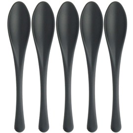 Nagao Heat Resistant Plastic Soft Spoon Set of 5 Black Dishwasher Safe Made in Japan
