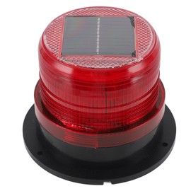 Solar Beacon Light Caution Light 8 LED Dusk to Dawn Sensor 1200mAh Battery Safety Strobe Light for Construction Traffic Red
