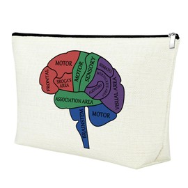 Mxrymvu Neurologist Gifts Makeup Bag Brain Anatomy Gift Travel Bag Neurology Nurse Gifts Cosmetic Bag Doctor Appreciation Gifts for Women Funny Nurses Week Gifts Brain Doctor Gift Zipper Pouch