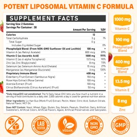 Tcemundry Liposomal Vitamin C Gummies 1000mg for Adults: Vitamin C Chewable Gummy with Zinc, Elderberry, Vitamins A & E