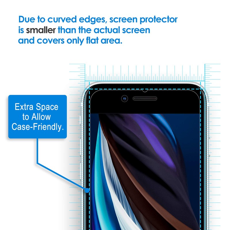 JETech Screen Protector for iPhone SE 3/2 (2022/2020 Edition), 4.7-Inch,