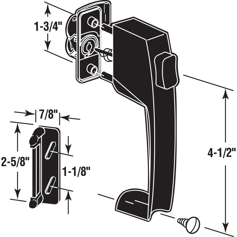 Prime-Line K 5071 Push Button Latch w/ Tie Down, Single