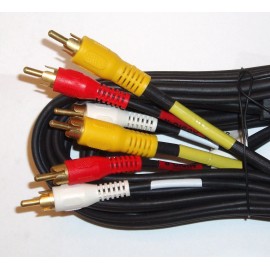 Unbranded/Generic 12FT 3 RCA Composite Audio Video AV Cable Cord Male to Male M/M Gold Plated 12'