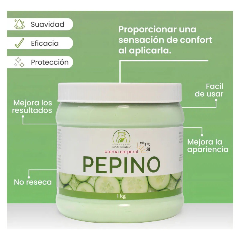 Crema Corporal Facial Pepino Filtro Solar Kilo
