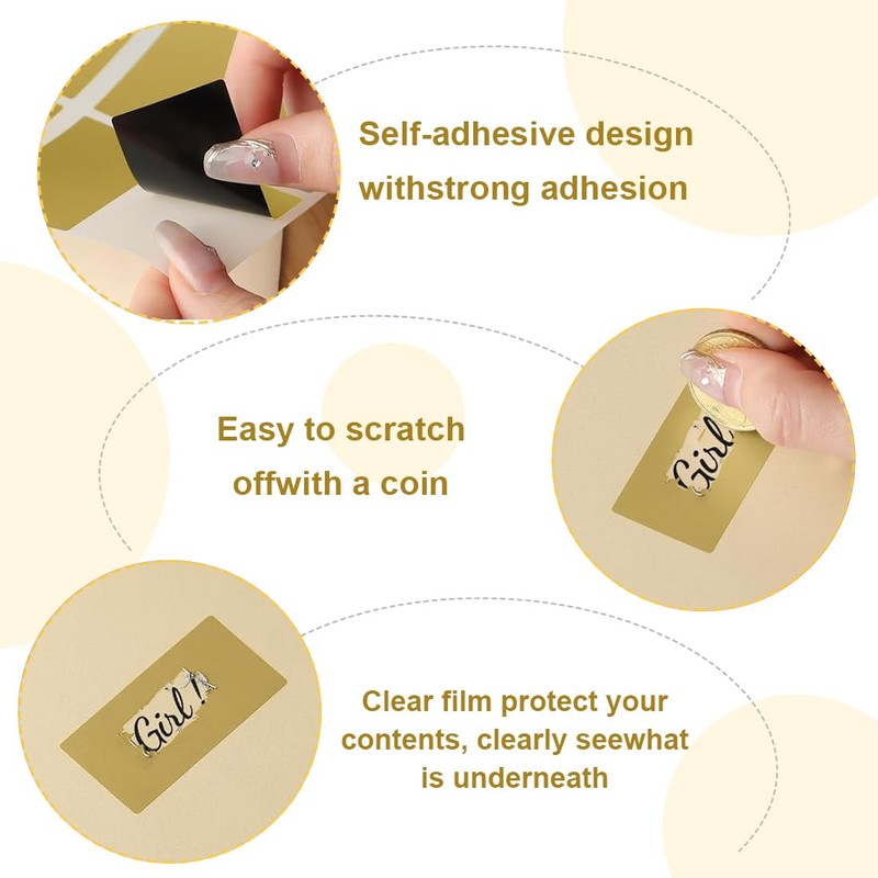 QEQSHQO Pack of 120 Labels Scratch Stickers Scratch Off Sticker